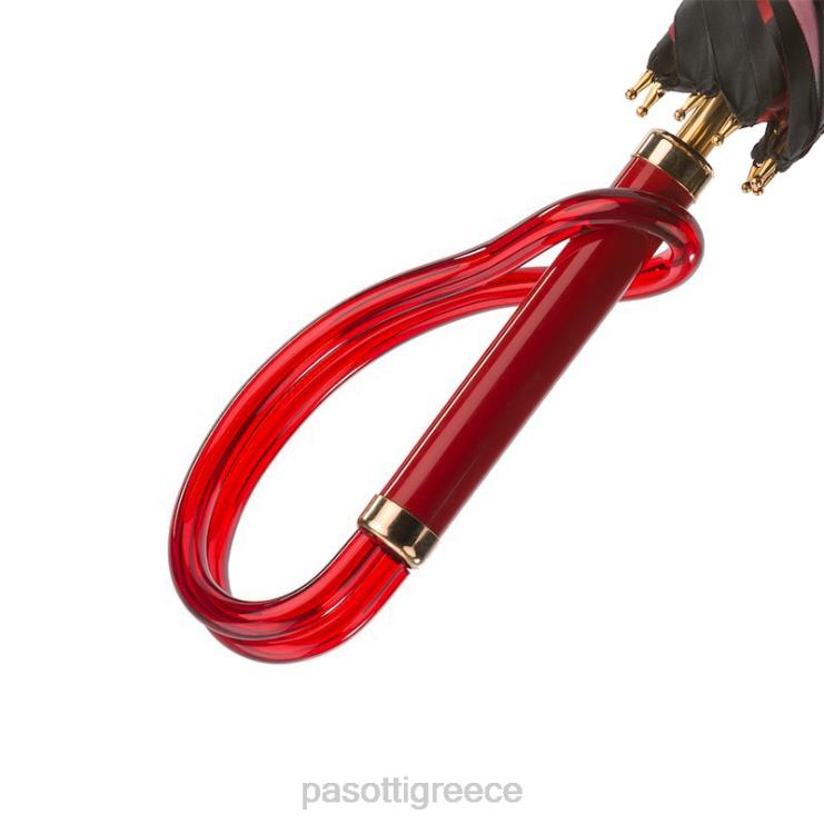 ομπρέλα | PASOTTI 189 55874-163 a - μαύρη και κόκκινη ομπρέλα με κουκκίδες διπλό ύφασμα 2N6B8472 γυναίκες